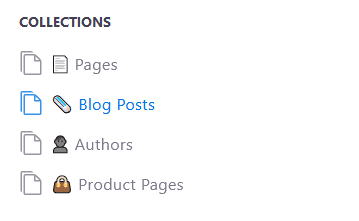 Screenshot of Blog post section in Collections