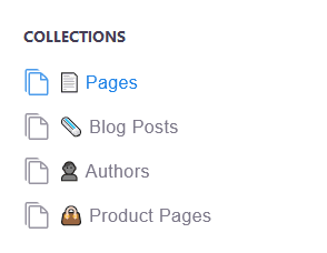 Shows the Pages option in the menu