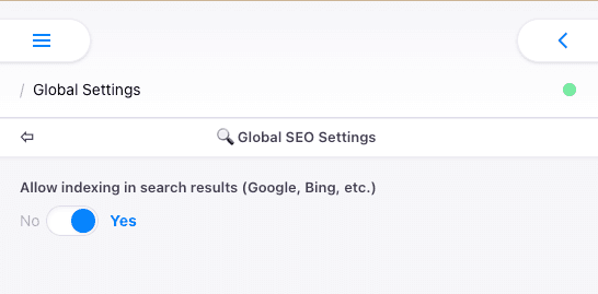 enable indexing