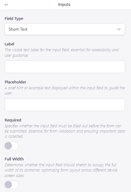 Input options